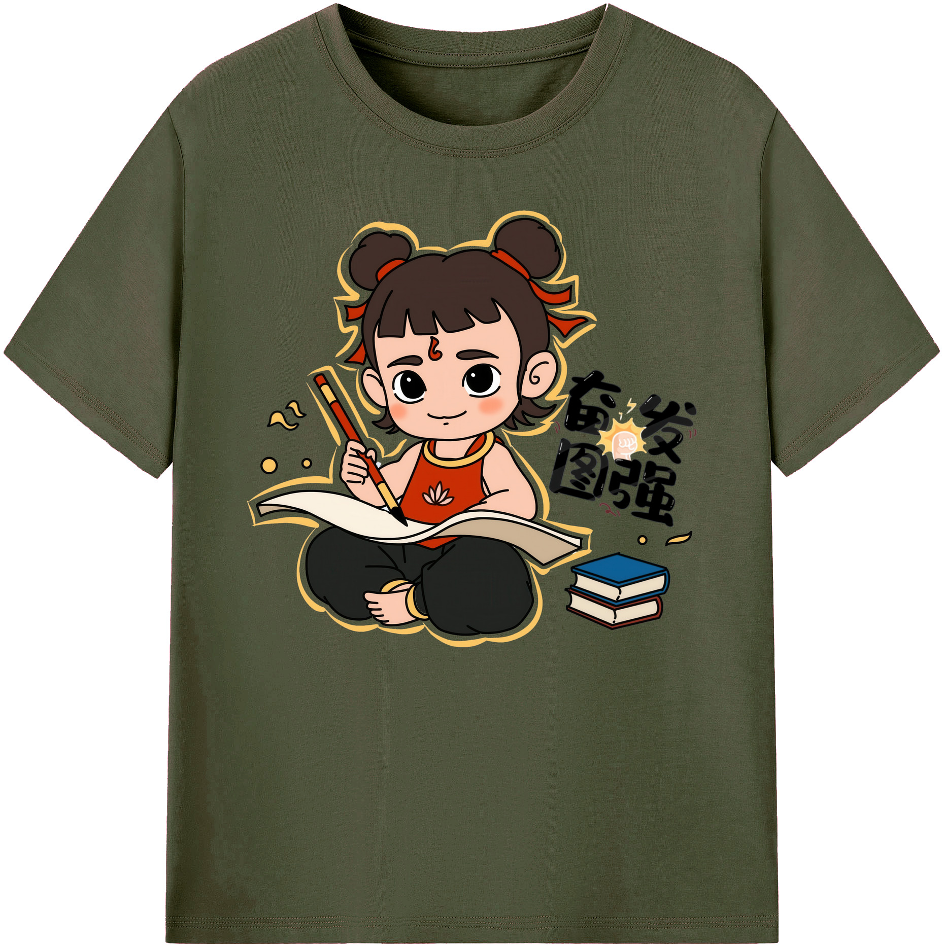 （画像用） Ne Zha 2 ナタ 魔童の大暴れ 綿100％ メンズ半袖Tシャツ｜肌触りやわらか＆通気性